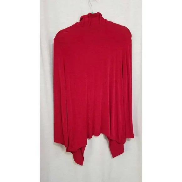 Chico's Women's Size 1 Princess Pleat Red Travelers Cardigan - Picture 8 of 9